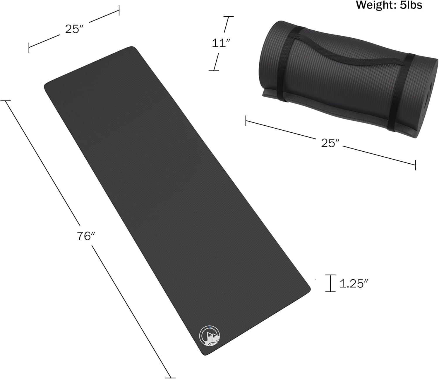 Set of 2 Black Foam Camping Sleeping Mats with Carry Straps