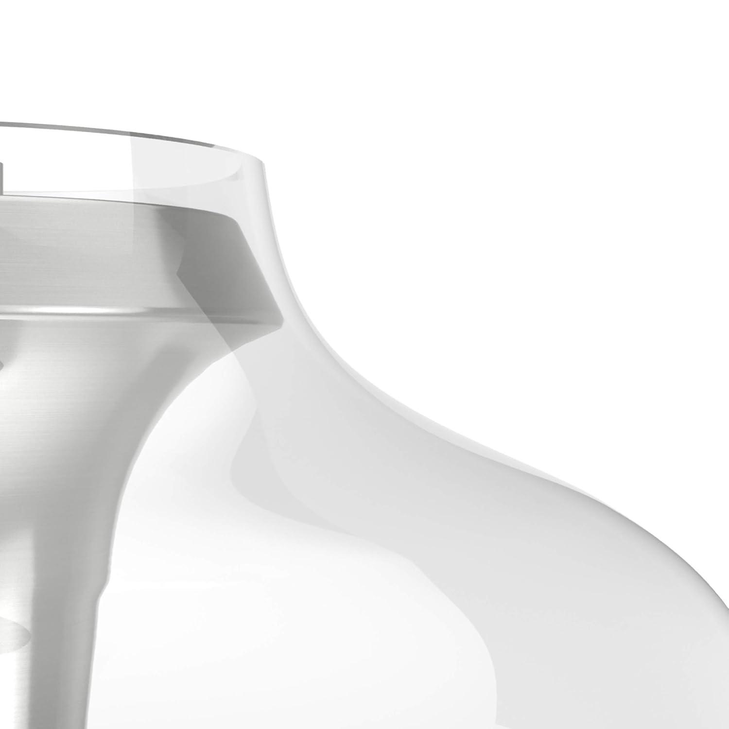 Hunter Fan 1-Light Vidria Pendant Brushed Nickel: Modern Glass Ceiling Fixture, UL Listed, Adjustable Height