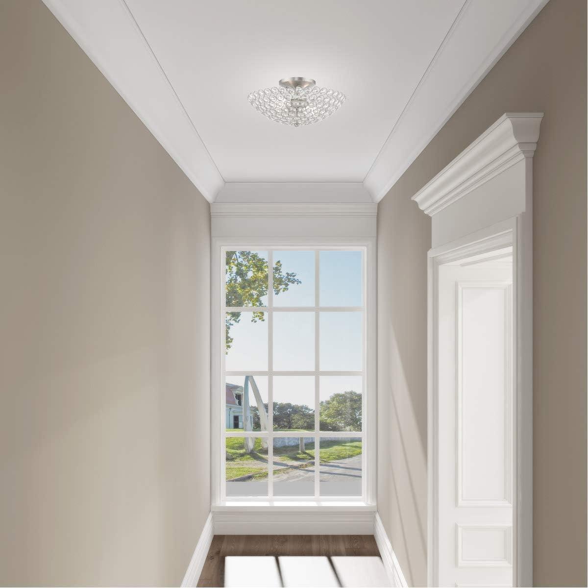 Livex Lighting Cassandra 2 - Light Semi-Flush Mount in  Brushed Nickel
