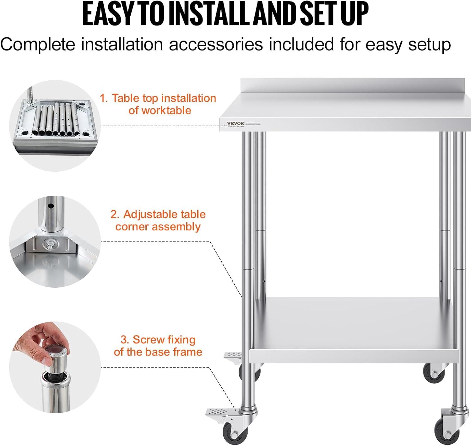 VEVOR Metal Kitchen Cart
