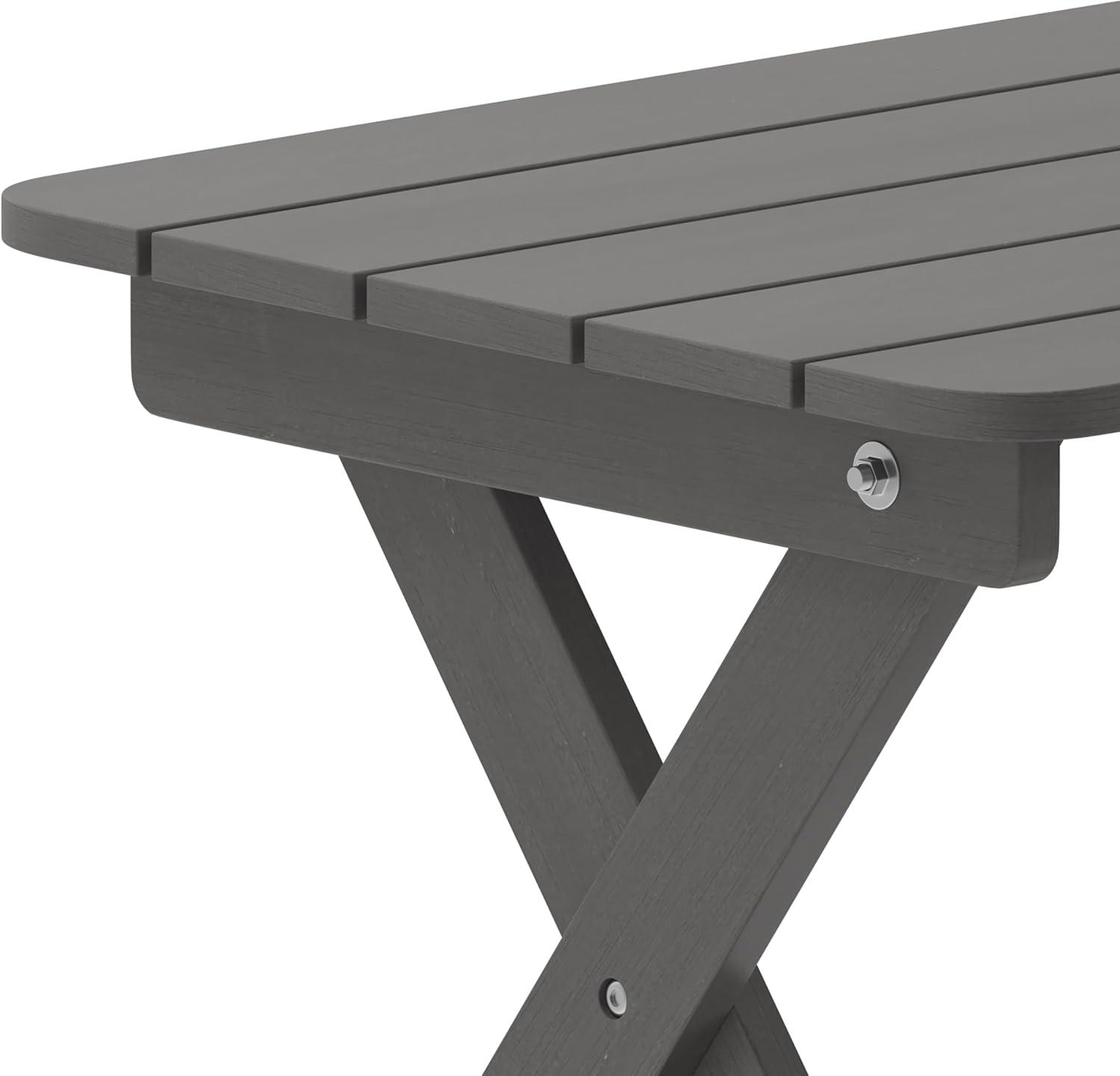 Gray HDPE Folding Adirondack Outdoor Side Table