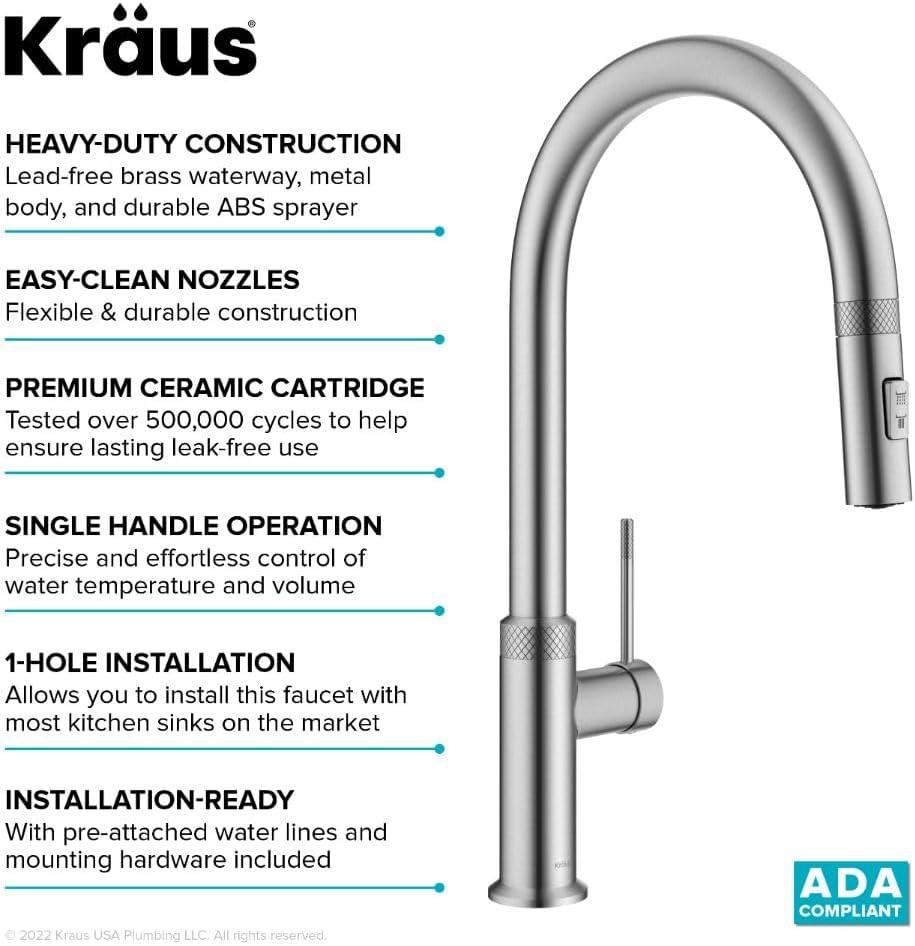 Kraus Oletto Single Handle High-arc Kitchen Faucet