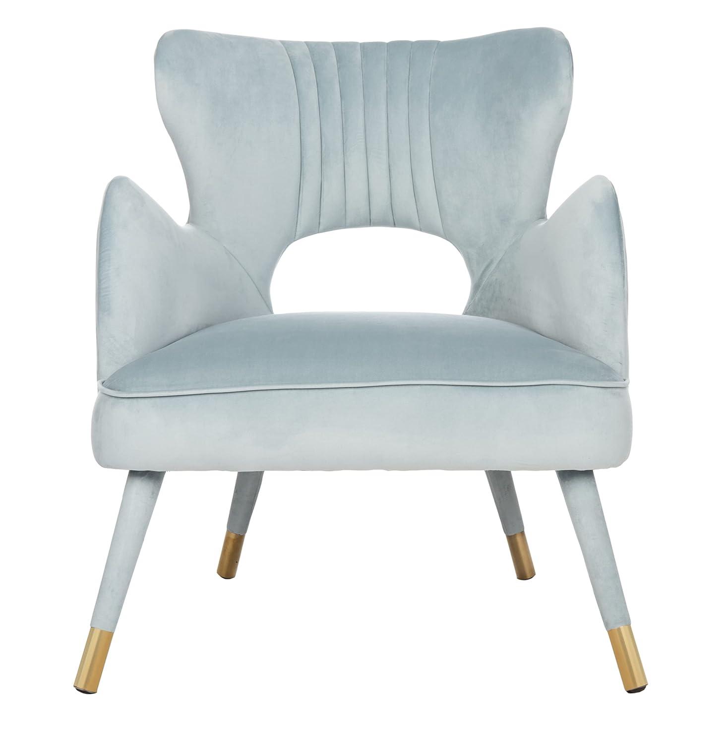 Blair Wingback Accent Chair - ACH4504 - Slate Blue/Gold - Safavieh