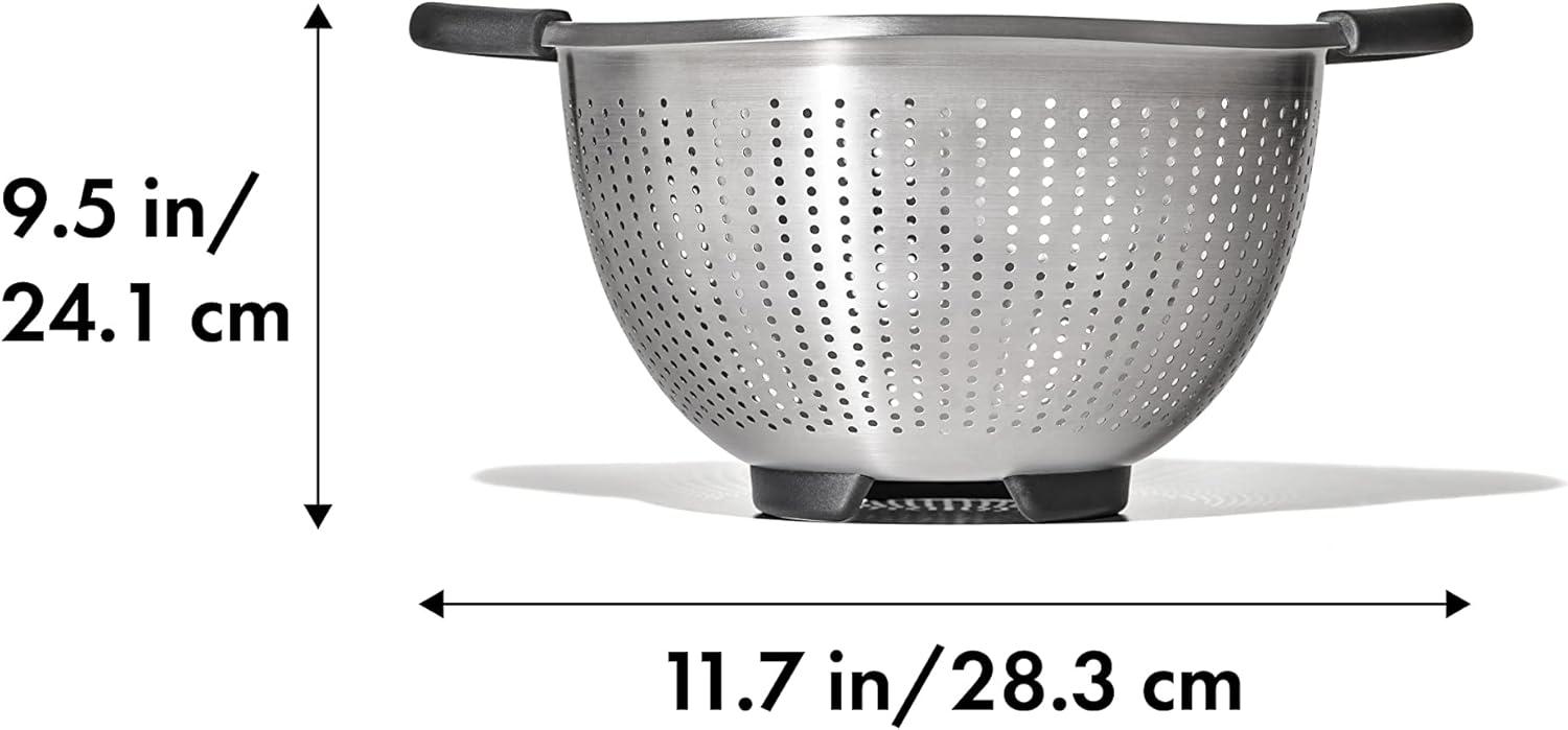 OXO 3Qt Stainless Steel Colander with Non-Slip Handles