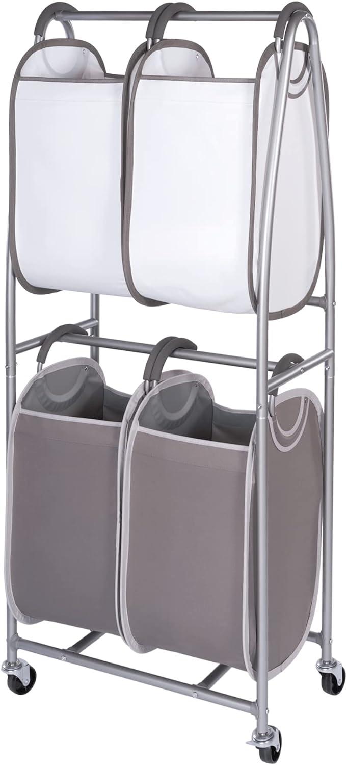 Fabric Rolling Laundry Sorter with Handles