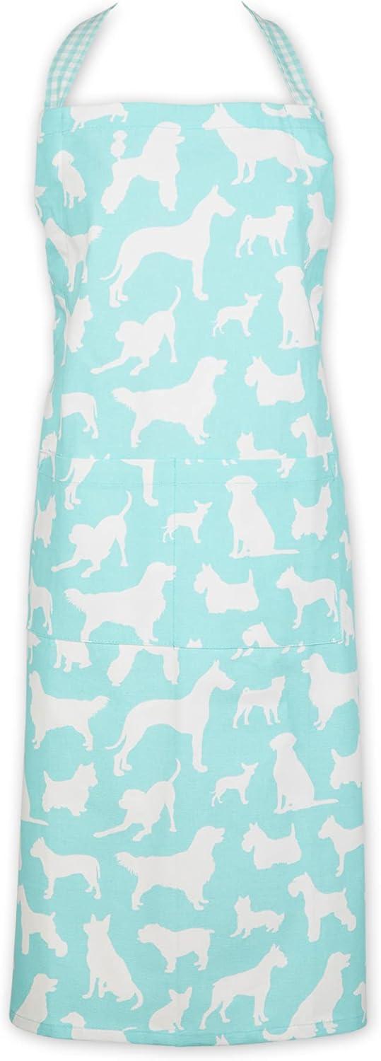 Design Imports Aqua Dog Print Chef Apron