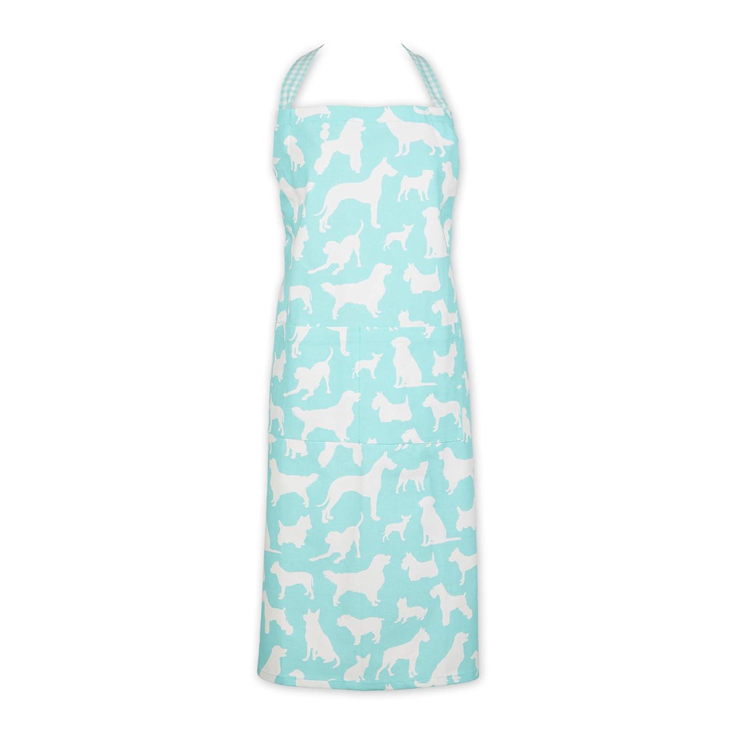 Design Imports Aqua Dog Print Chef Apron