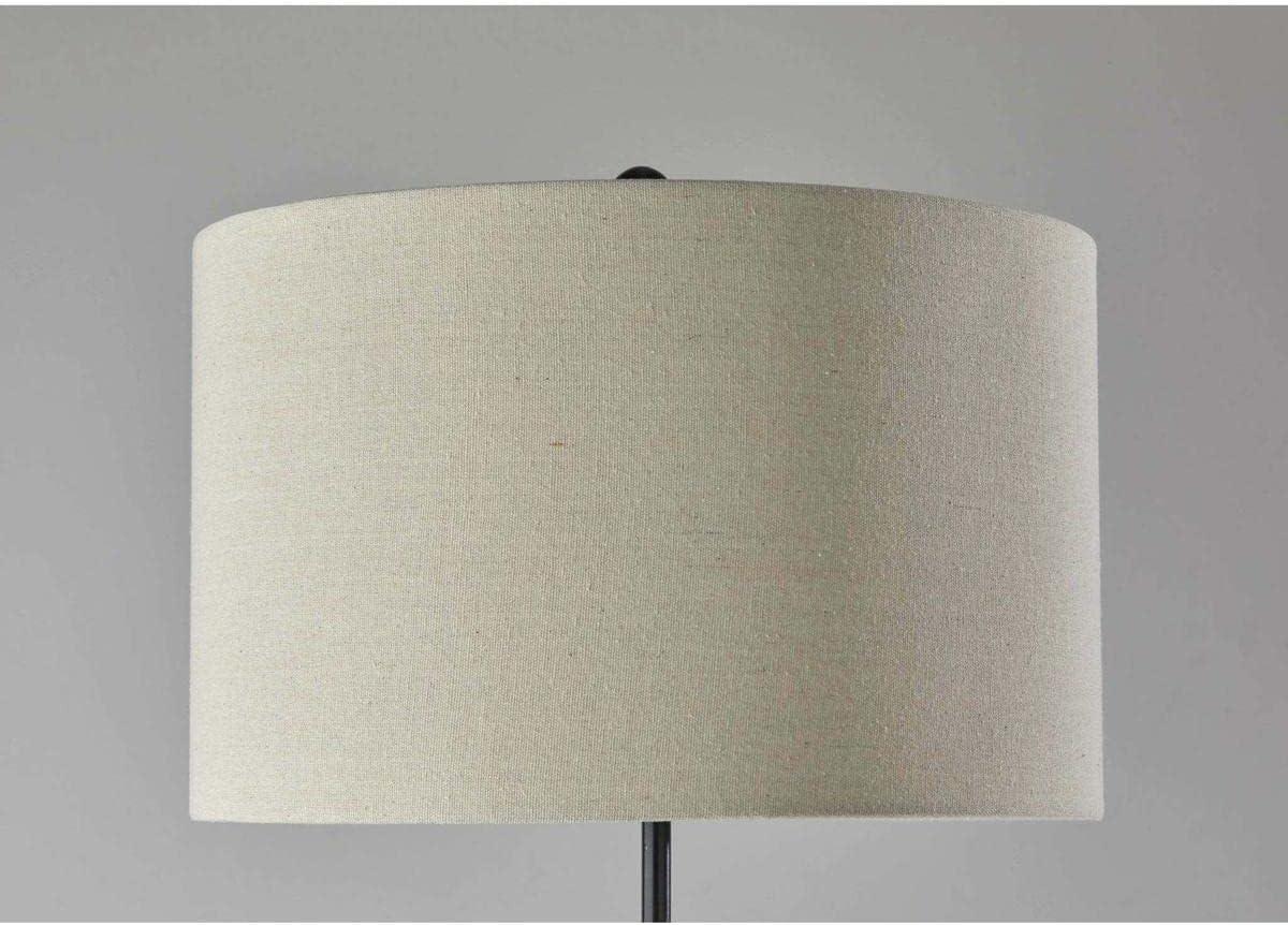 Adesso Barton Floor Lamp Antique Bronze Oatmeal Linen