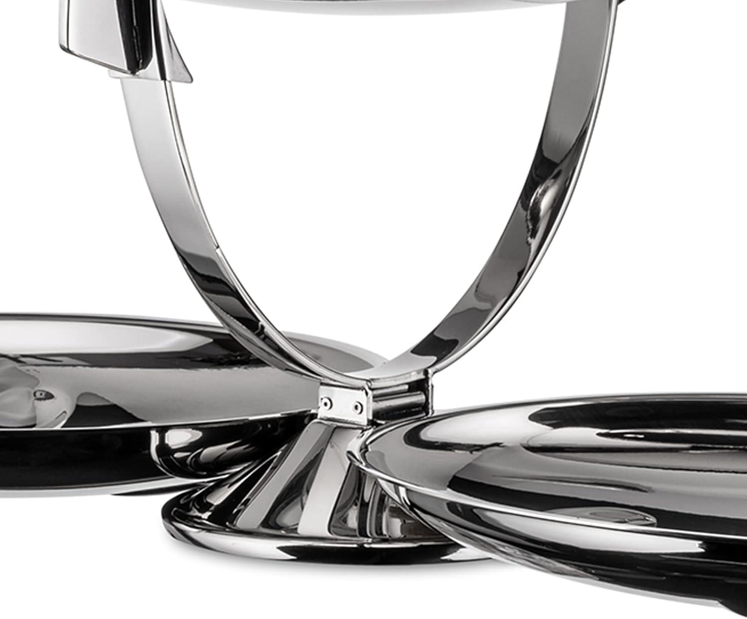 Anna Gong Silver Three-Tier Folding Cake Stand