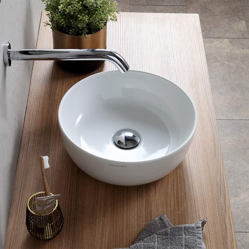 13'' Round White Ceramic Vessel Bathroom Sink