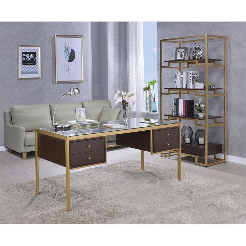 ACME Yumia Bookshelf in Gold