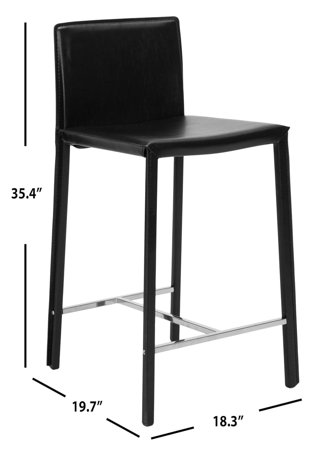 Jason 24" H Counter Stool (Set Of 2) - Black - Safavieh
