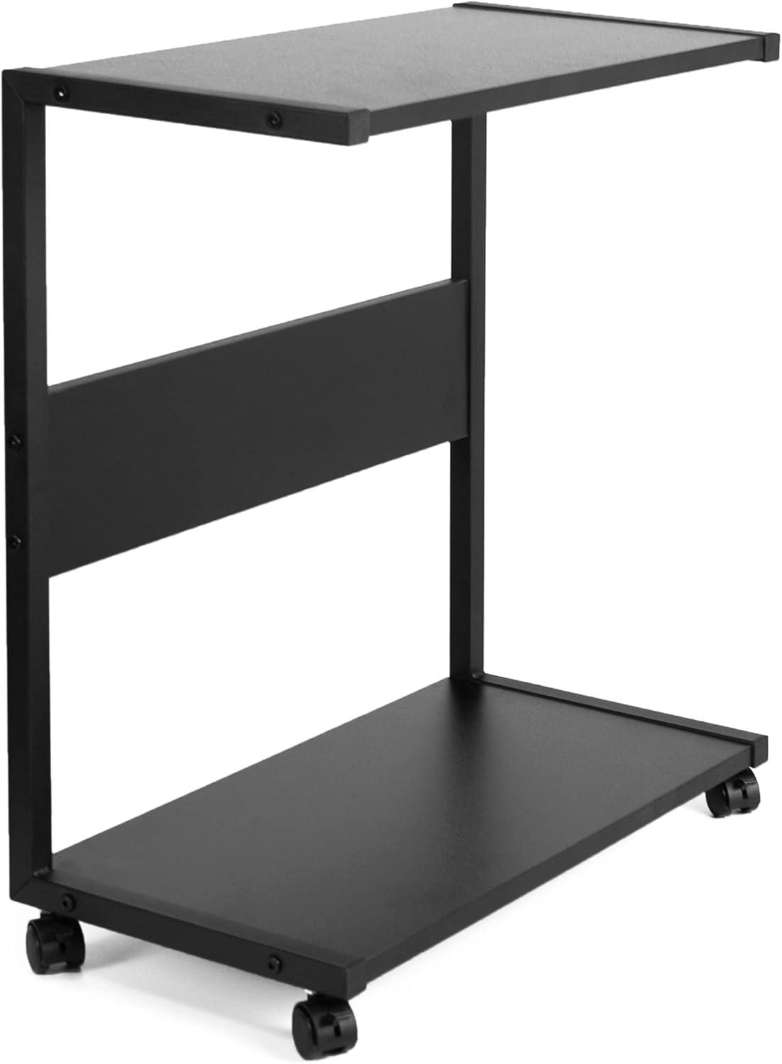 VIVO Black Mobile PC Cart with Storage, Computer Tower Floor Stand