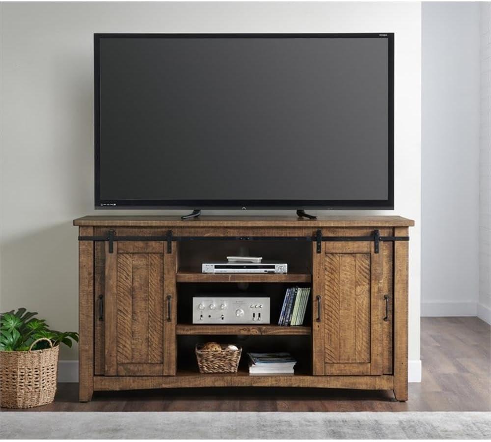 Chesapeake Solid Wood TV Stand Natural Brown Finish - Martin Svensson Home