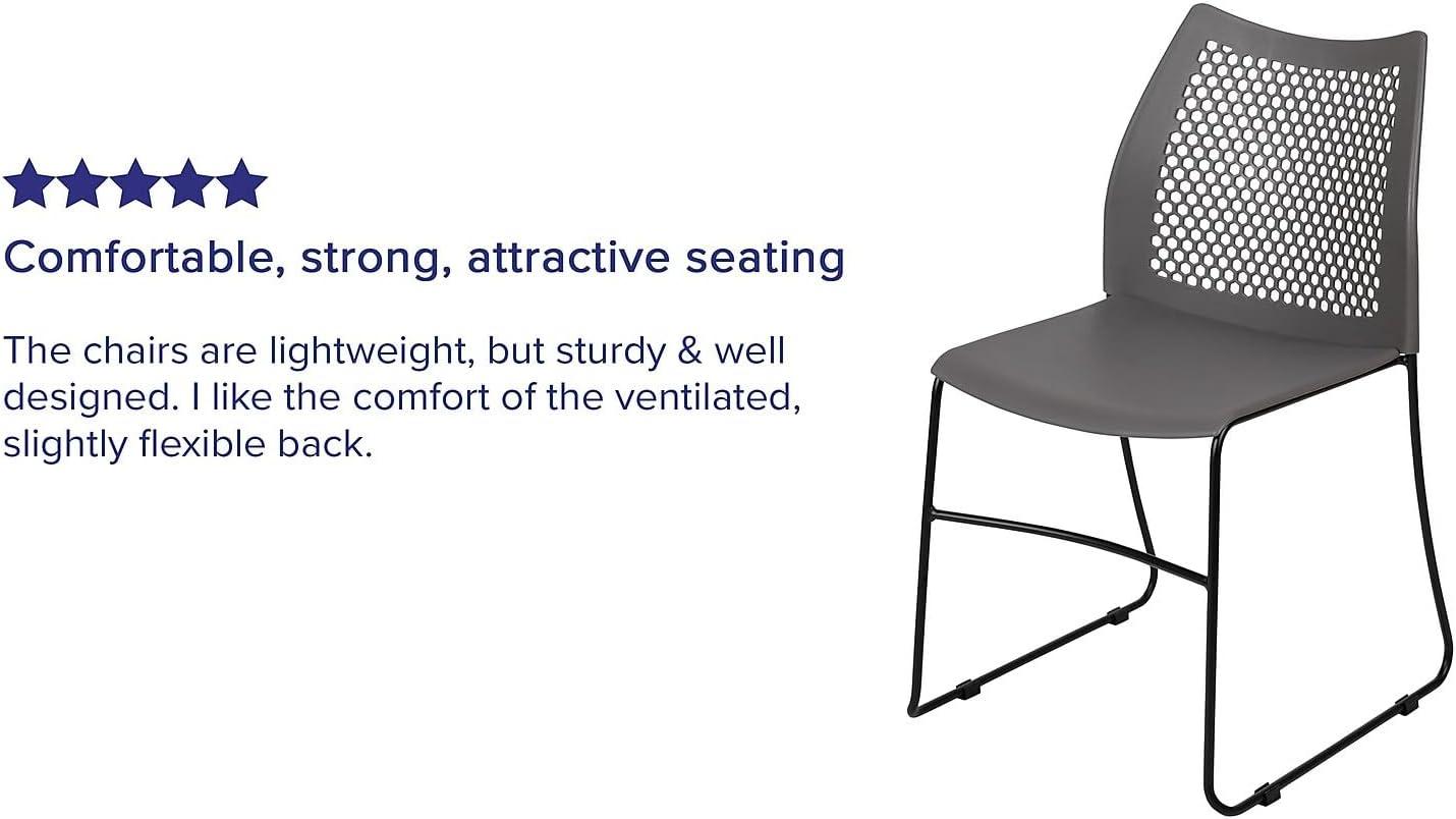 Flash Furniture Antonia 661 lb. Capacity Stack Chair with Air-Vent Back and Powder Coated Sled Base