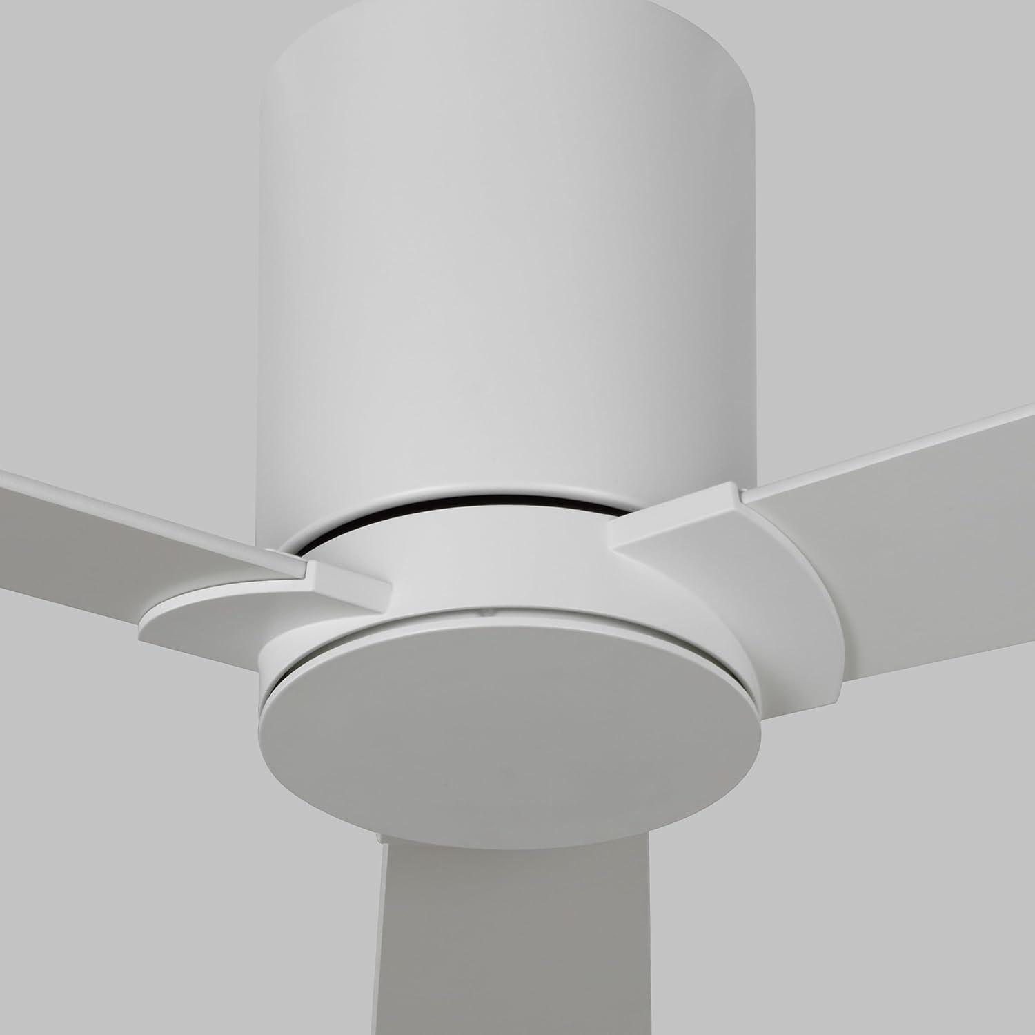 Matte White Low Profile Ceiling Fan with Remote and Lighting