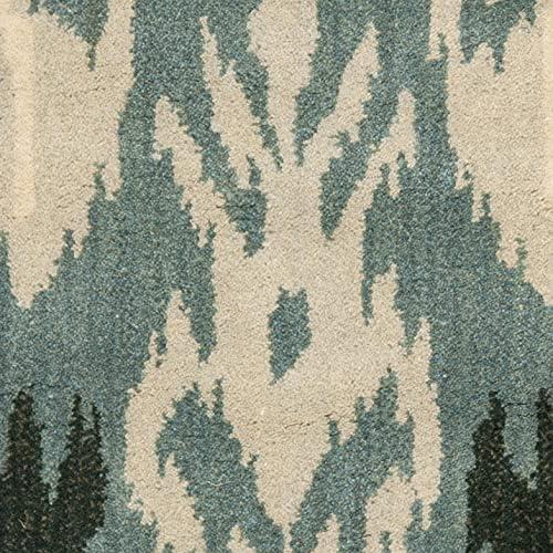 SAFAVIEH Ikat Emmeline Geometric Wool Area Rug, Beige/Slate, 2' x 3'