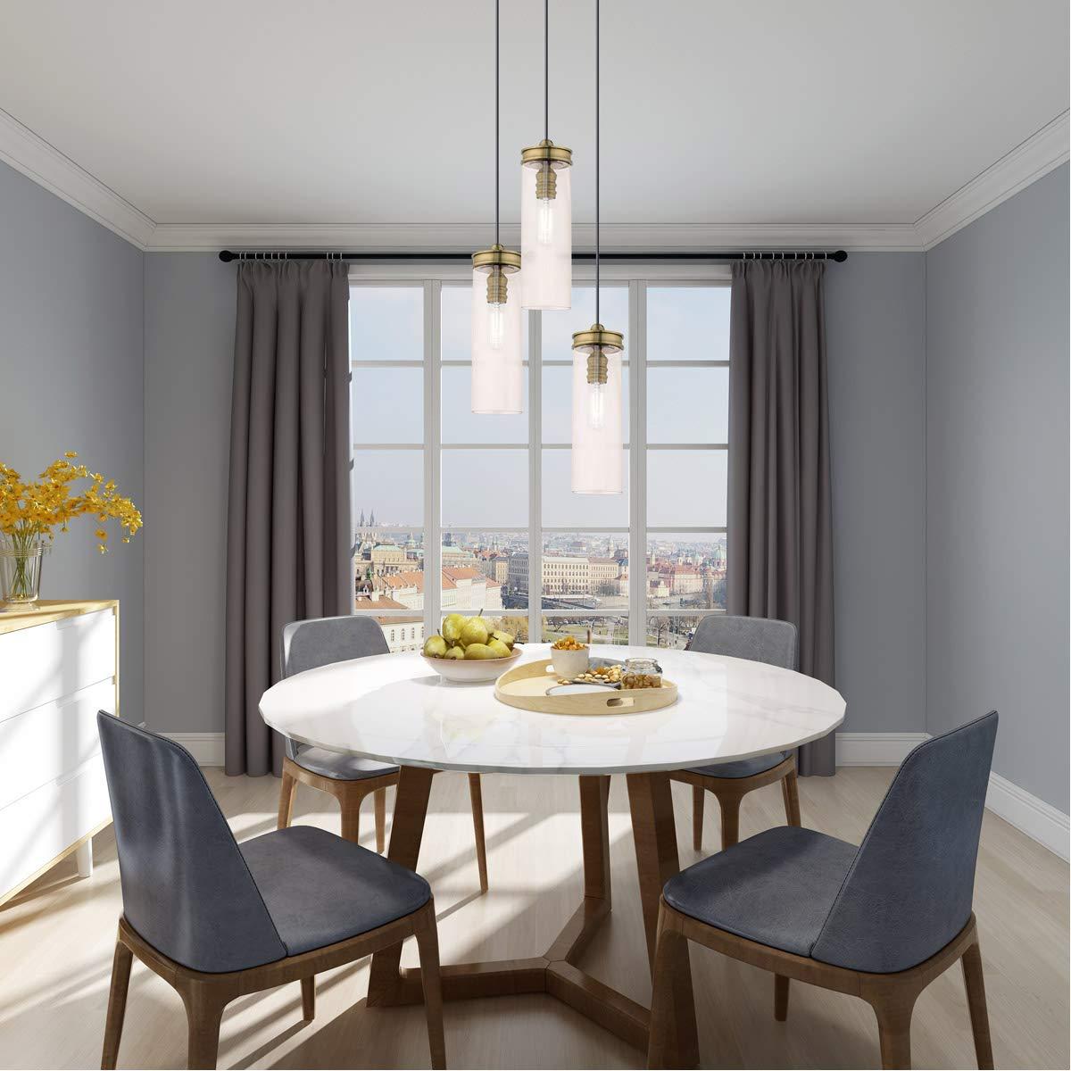 Livex Lighting Art Glass 1 - Light Pendant in Antique Brass