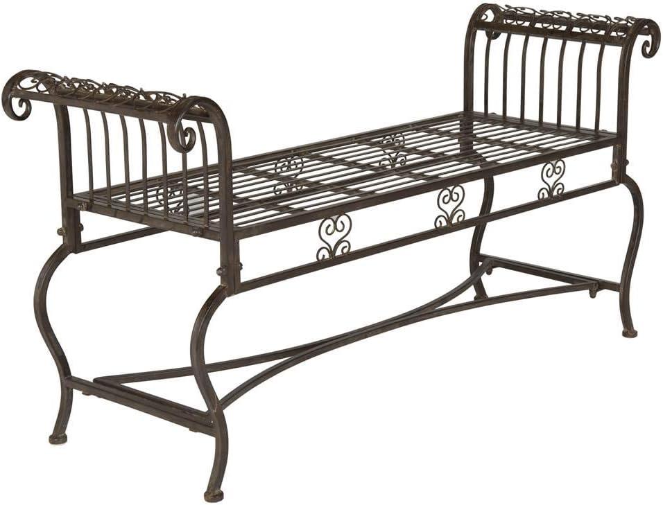 Brielle Bench - Outdoor - PAT5004 - Rustic Brown - Safavieh