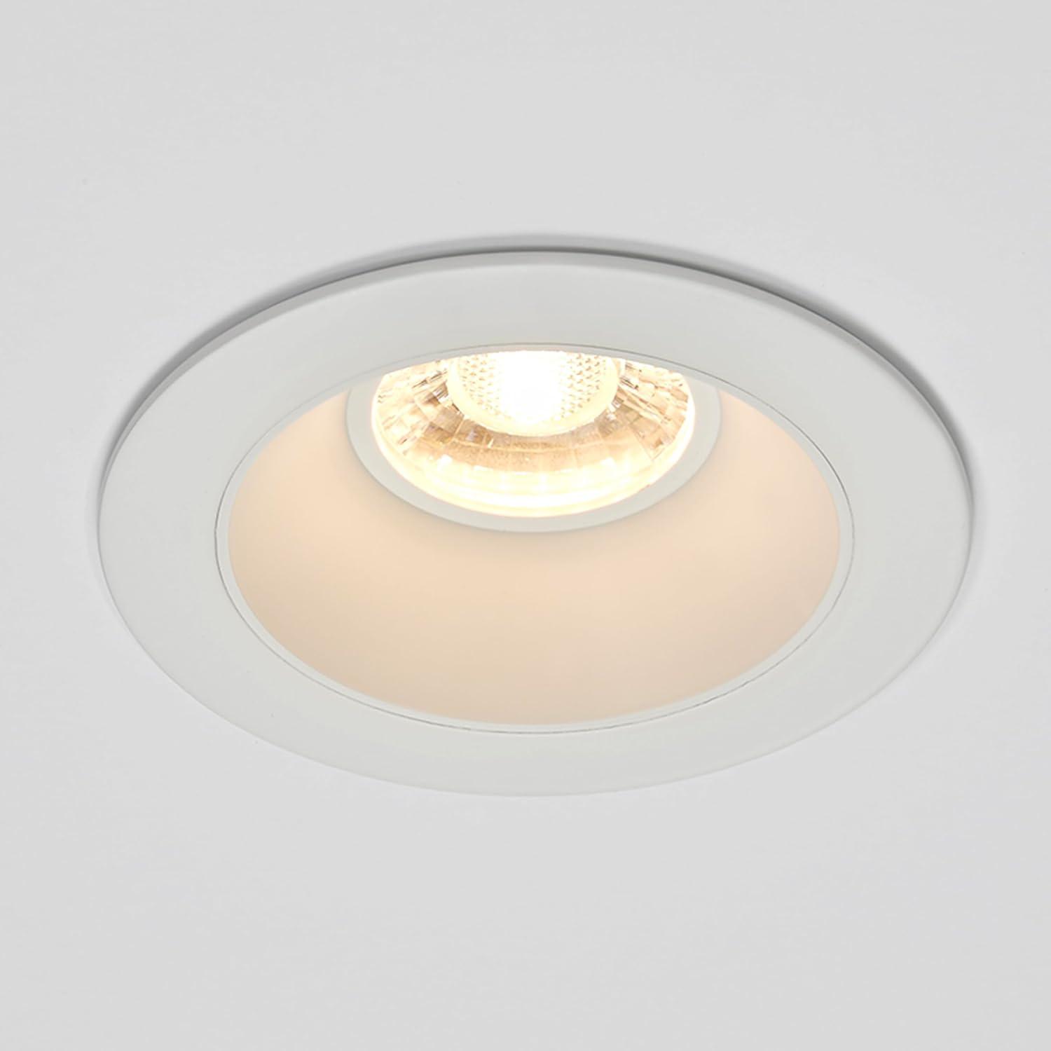 Maxxima 4 in. Ultra-Thin Recessed Anti-Glare LED Downlight Canless IC Rated 1200 Lumens 5 Color Temperature Selectable 2700K/3000K/3500K/4000K/5000K Dimmable White Trim, 90 CRI, Junction Box Included