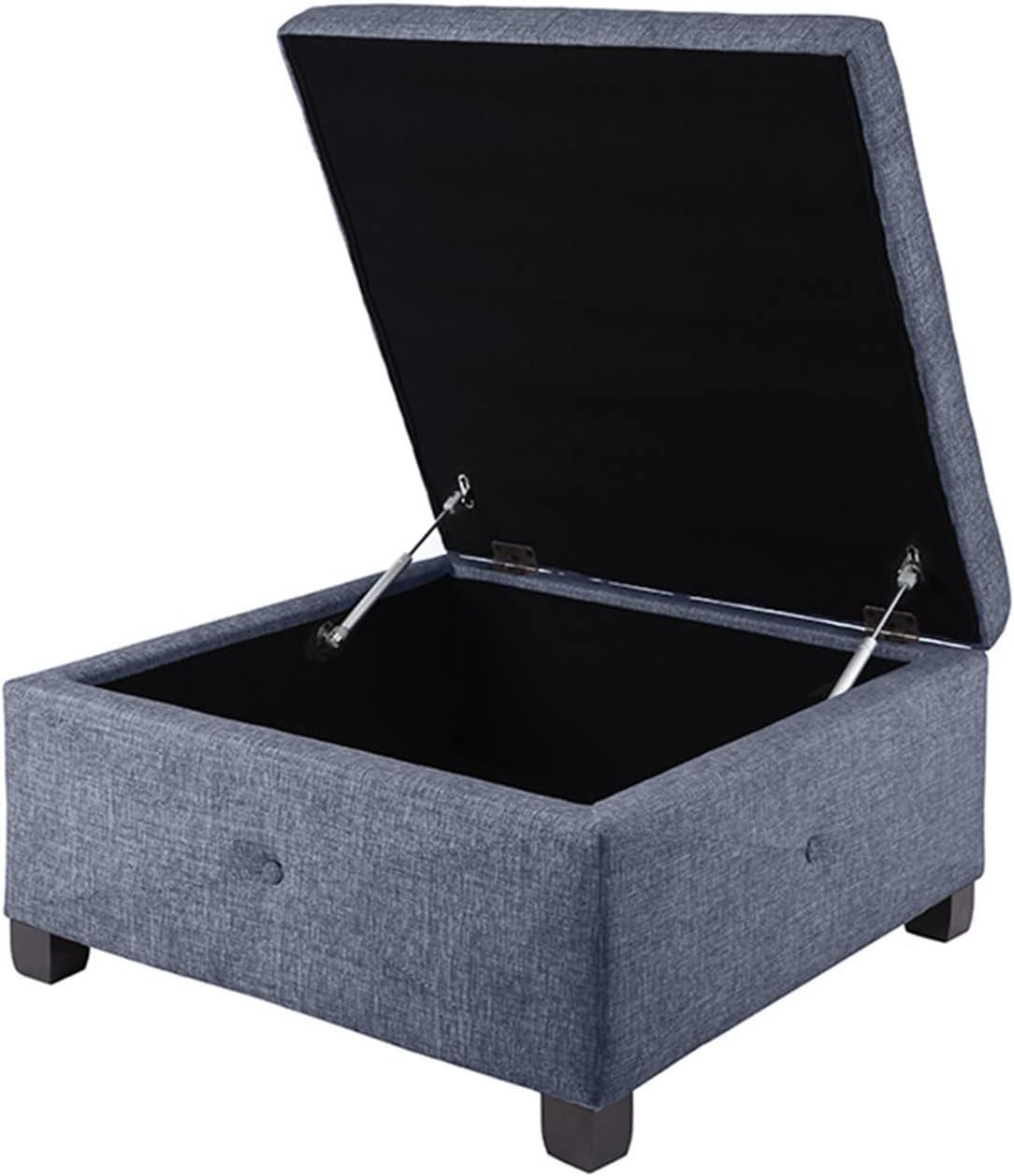 Della Button Tufted Square Storage Ottoman