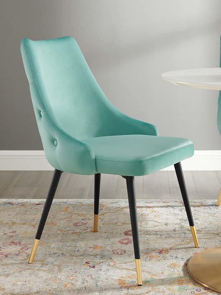 Mint Velvet Adorn 22" Tufted Side Chair with Gold Accents