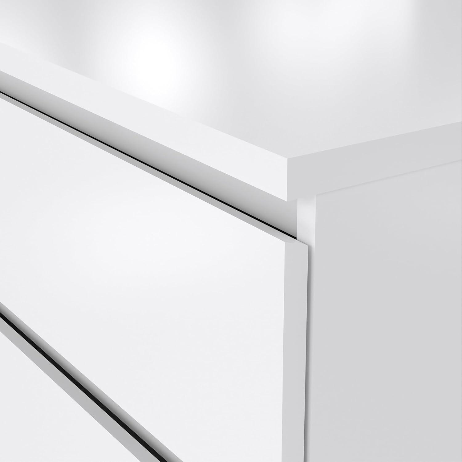 Tvilum Scottsdale 6 Drawer Double Dresser for Adults, White High Gloss