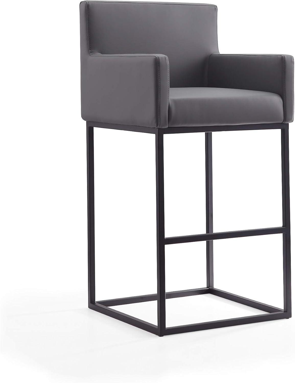 Ambassador Upholstered Metal Barstool - Manhattan Comfort