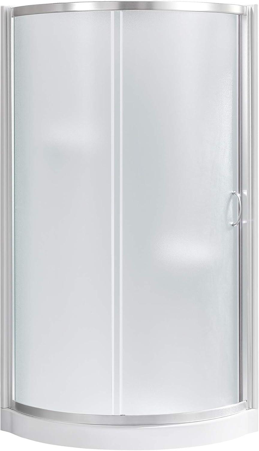 Breeze 32'' Frosted Glass Corner Shower Kit with Satin Nickel Frame