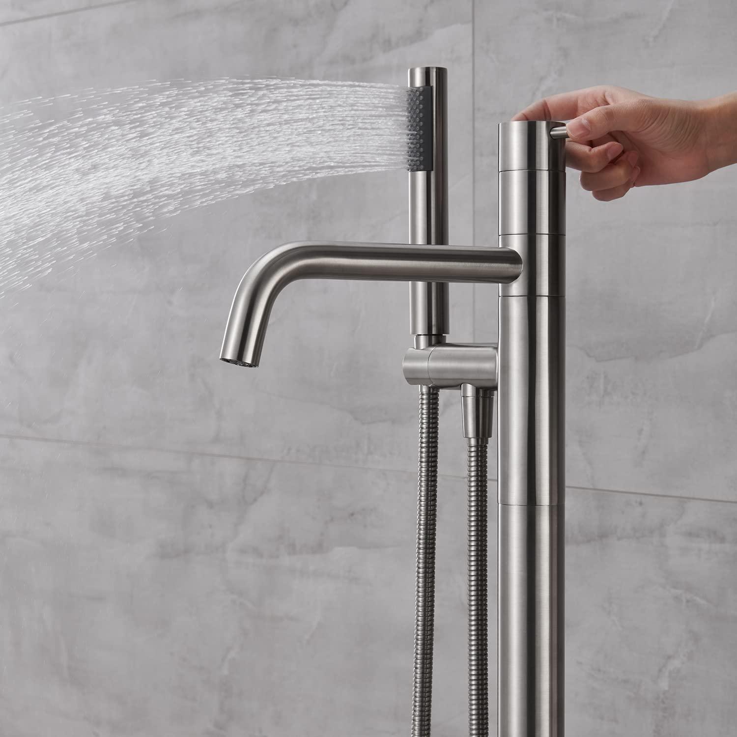 KPAIDA Floor Tub Filler with Diverter BTF54FS014NS