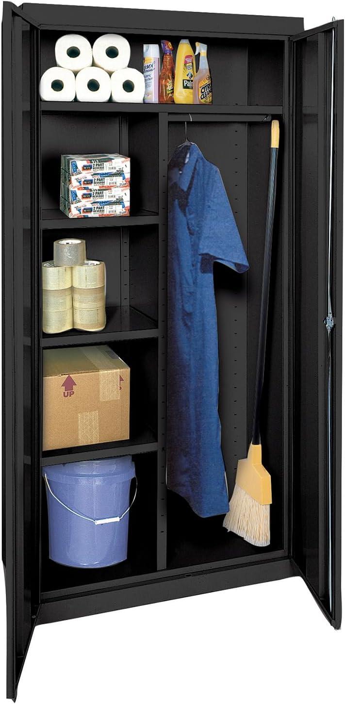 Classic Series 36"W x 72"H x 24"D Combination Storage Cabinet with Adjustable Shelves, Black