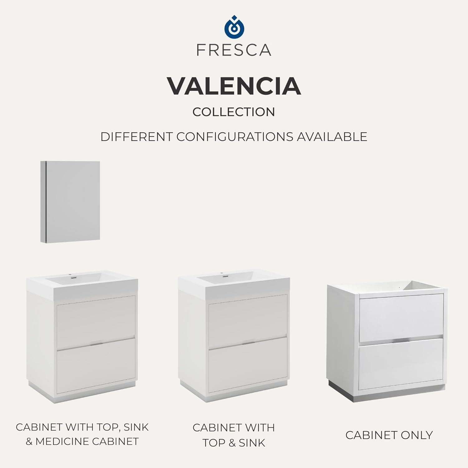 Valencia 60" Freestanding Single Modern Bathroom Vanity with Ingegrated Sink - Faucet Not Included
