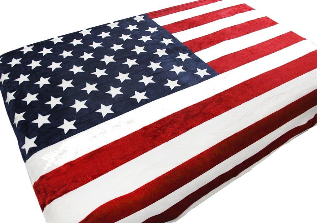 59"x79" American Flag Bed Sofa Blanket Couch Cover Luxury Super Soft Flannel Warm Plush Fleece Bed Throw Quilt Blanket Bedspread for Bed Couch Sofa Car Travel Bedding Blankets Machine Washable