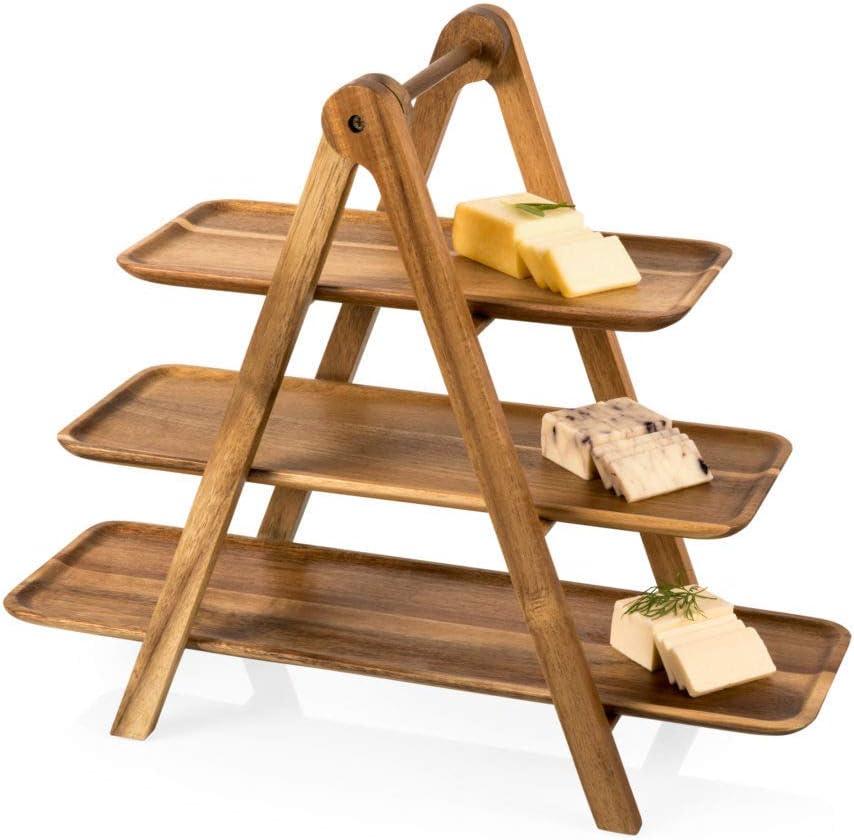 Union Rustic 3 Tiered Serving Tray - Charcuterie Boards - Wood Serving Platters Austyn