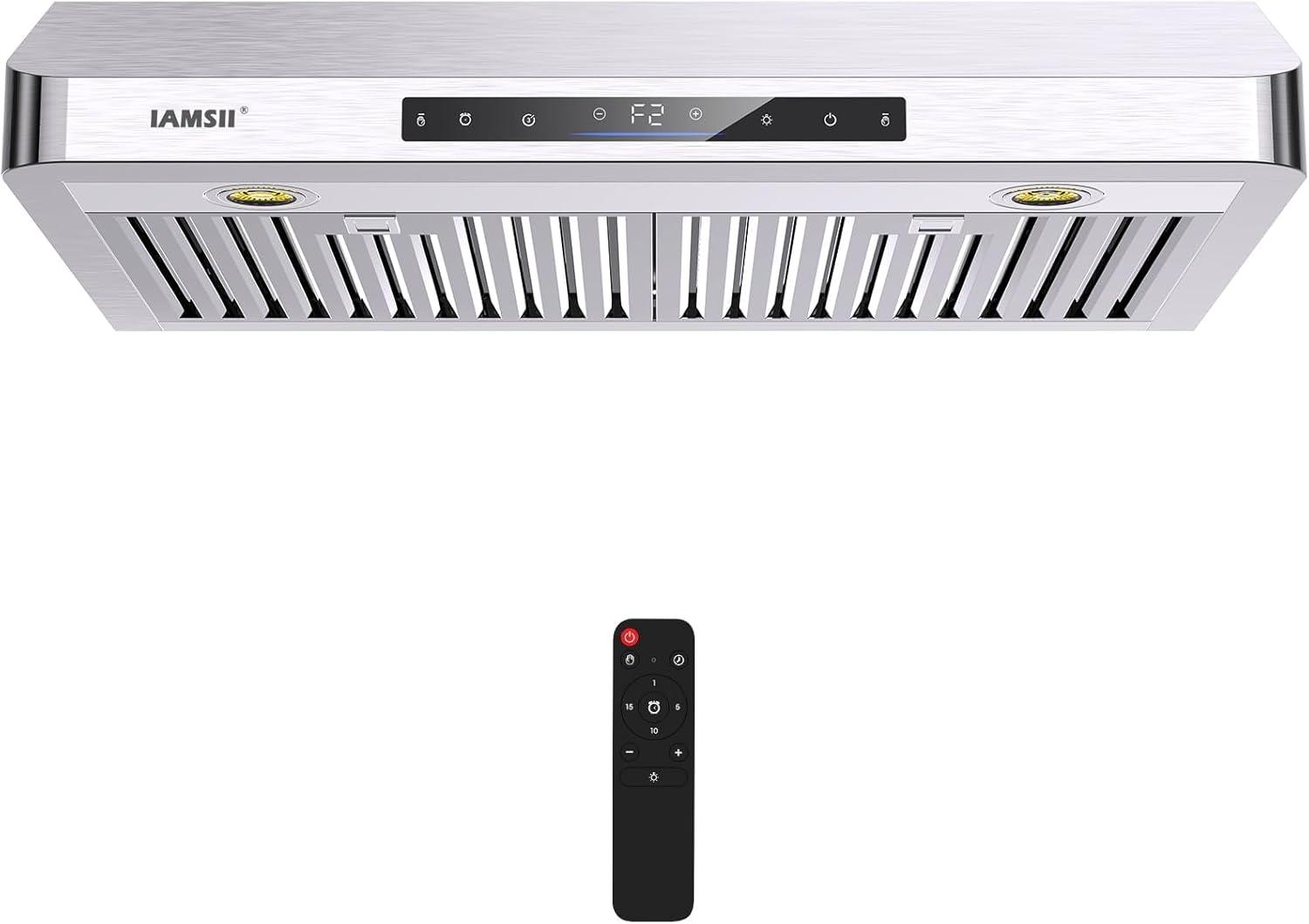 36 in. 900 CFM Ducted Under Cabinet Range Hood in Stainless Steel with Remote Control and LED Lights
