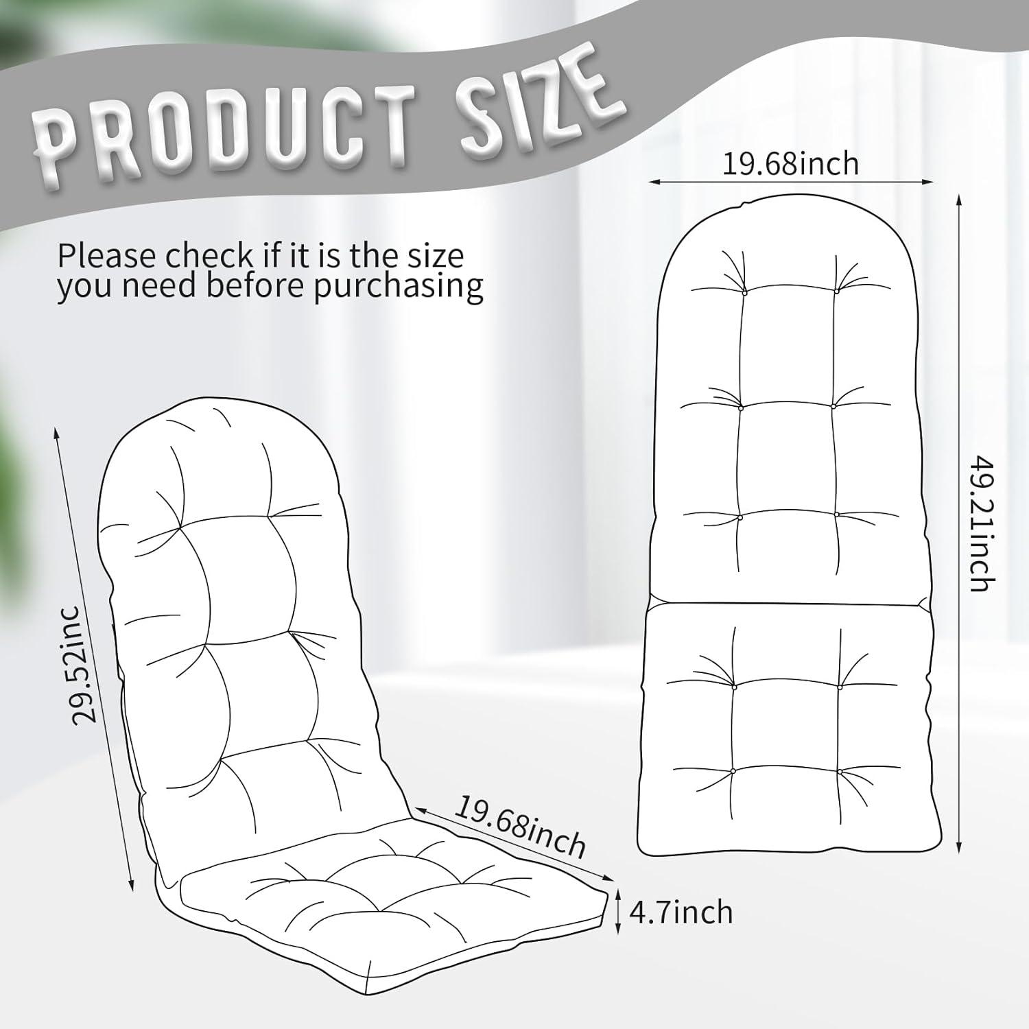 Crestlive Products Adirondack Style Patio Outdoor Chair Cushion for Adirondack Chair or Lounge Rocking Chair - See picture 2-Piece Set, Navy Blue