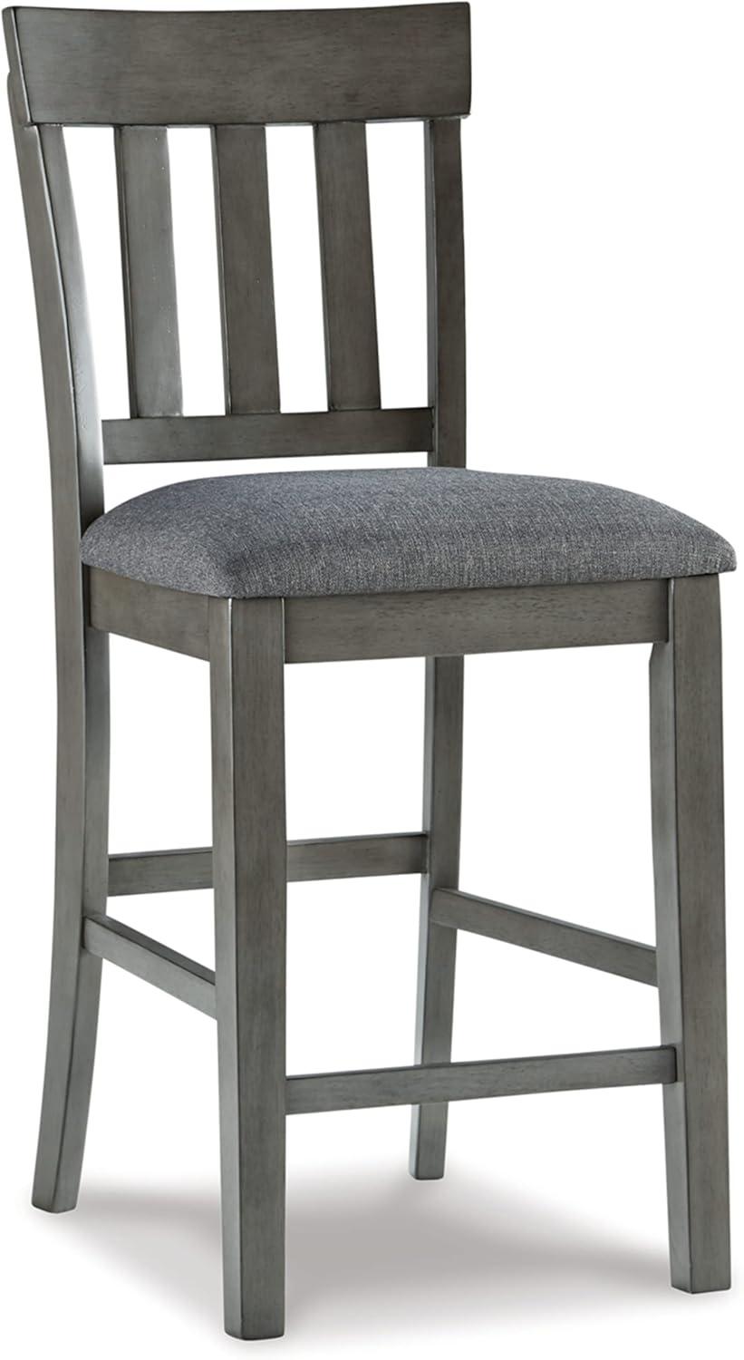 Signature Design by Ashley Hallanden Counter Height Upholstered Barstool, Set of 2, Two-Tone Gray