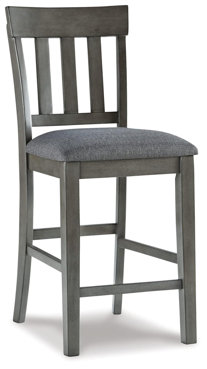 Signature Design by Ashley Hallanden Counter Height Upholstered Barstool, Set of 2, Two-Tone Gray