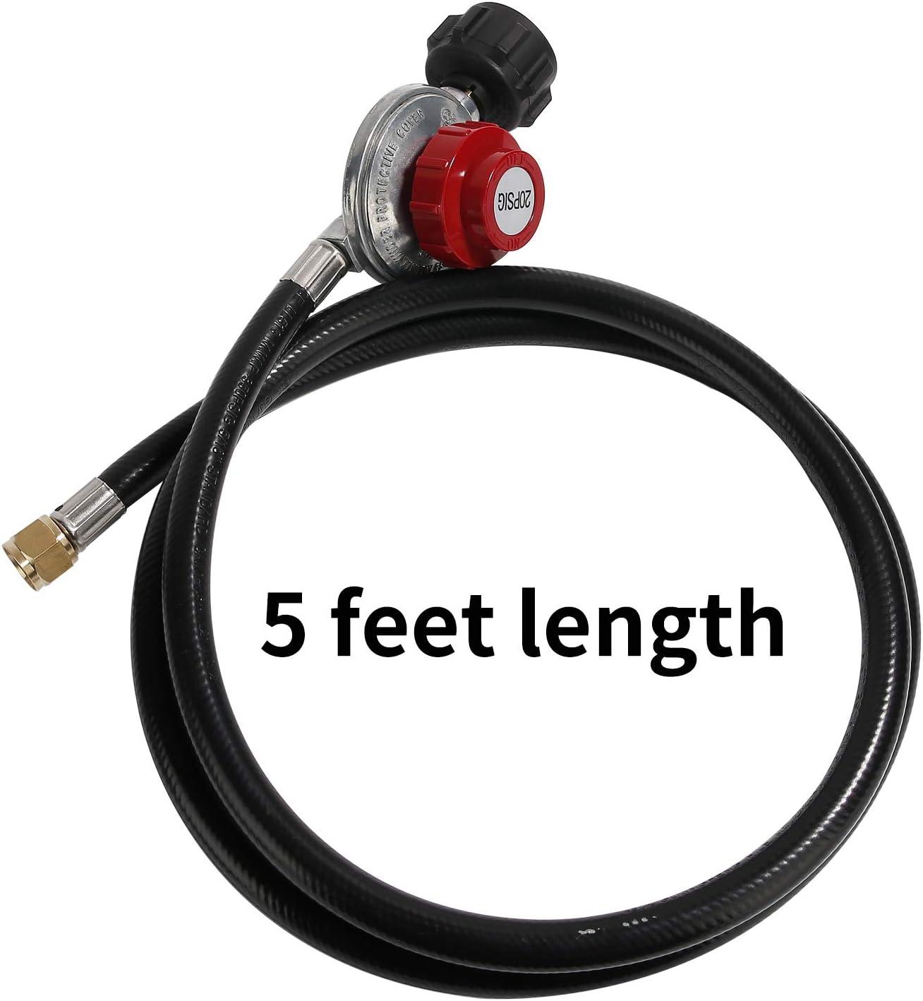 Roastove QCC1 5 ft Propane Regulator and Hose Gas Line Connector