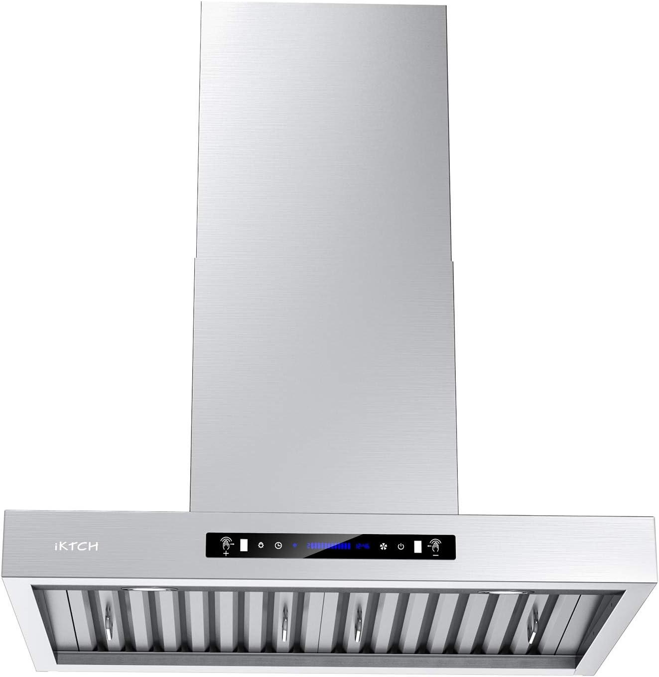 IKTCH 30" Stainless Steel 900 CFM Wall Range Hood with Baffle Filter