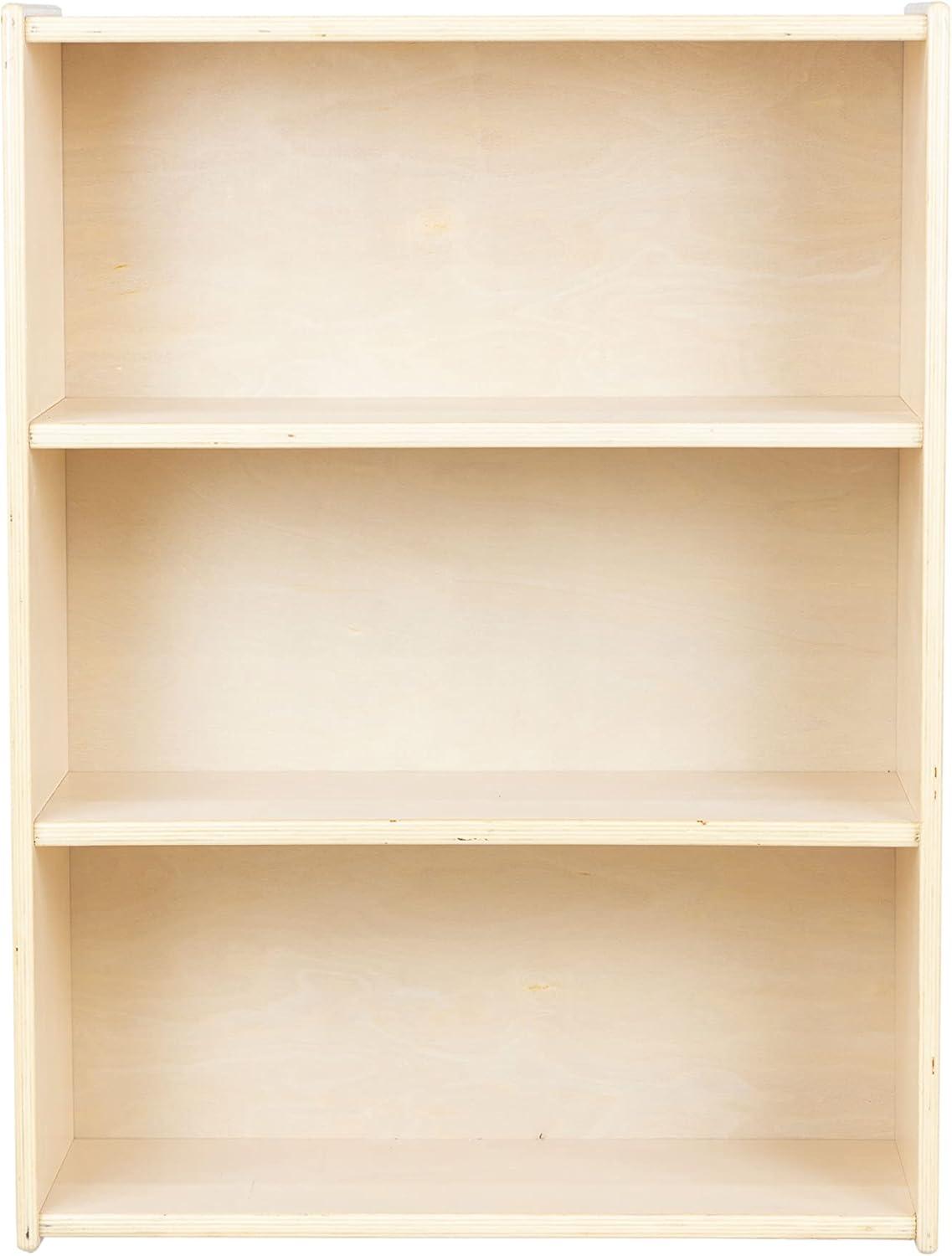 RRI Goods Montessori 36" H Birch Bookshelf with 3 Tier Shelves