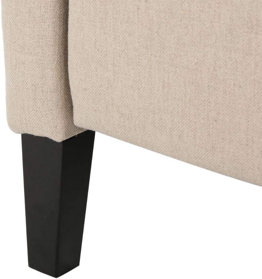 GDFStudio Weyland Contemporary Fabric Wingback Pushback Recliner with Nailhead Accents, Wheat