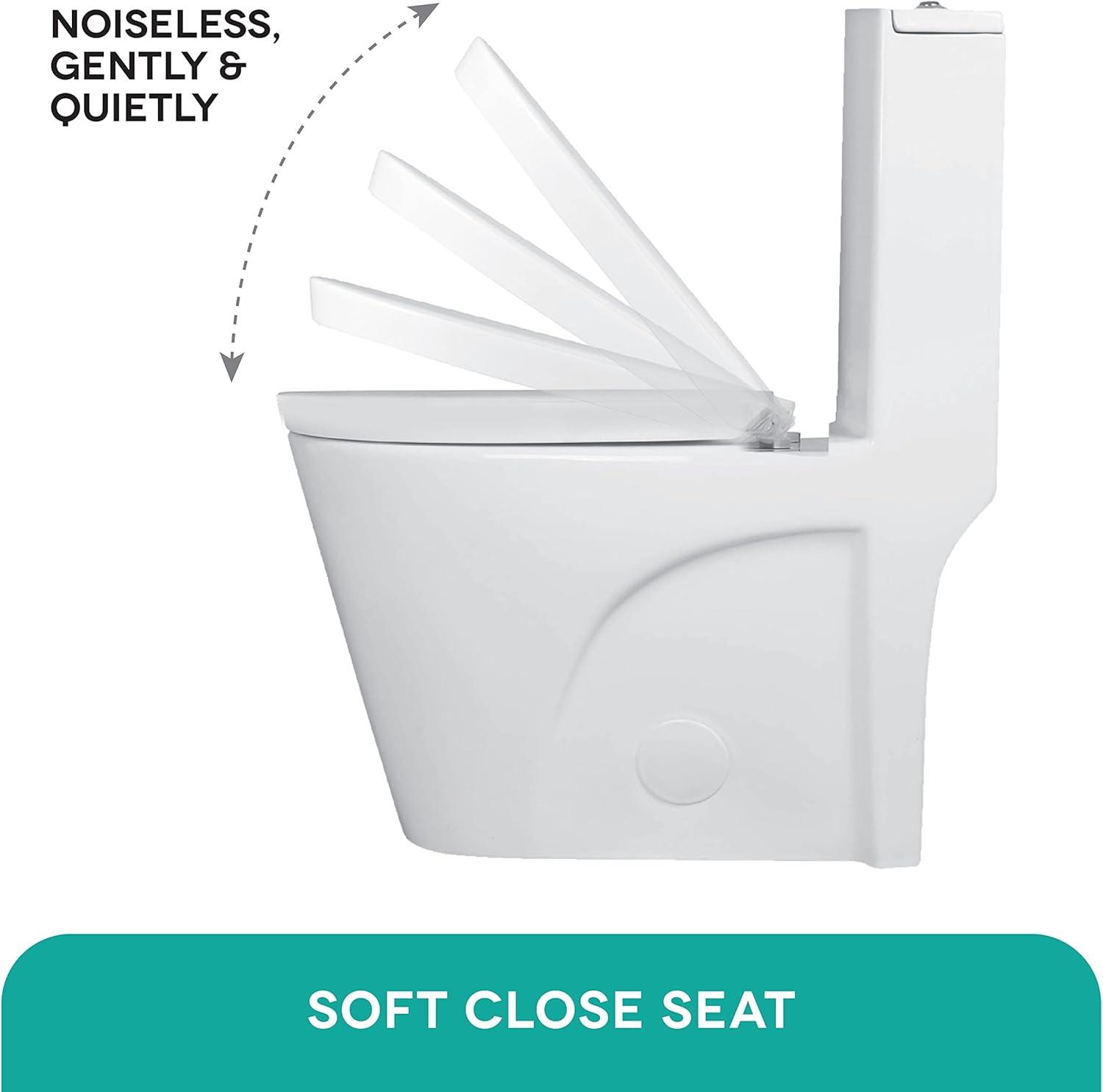 Fine Fixtures MOTB7W Dual-Flush Elongated One-Piece Toilet with High Efficiency Flush