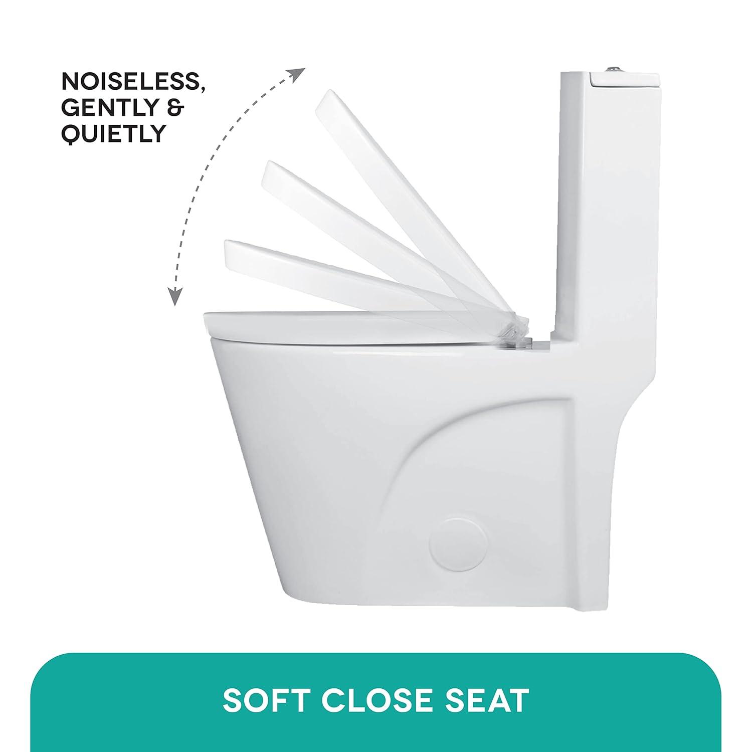 Fine Fixtures MOTB7W Dual-Flush Elongated One-Piece Toilet with High Efficiency Flush