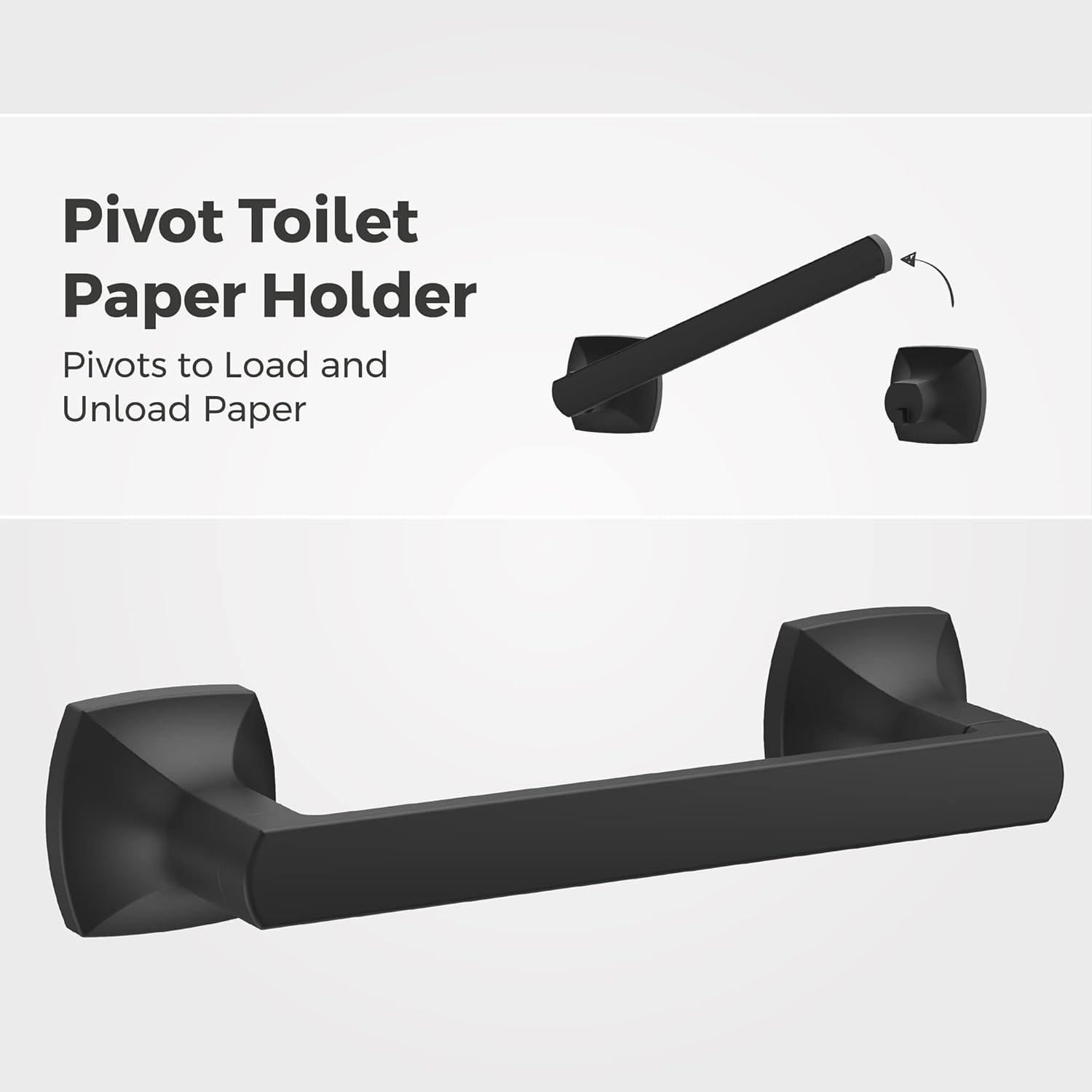 Matte Black Metal 3-Piece Bathroom Hardware Set