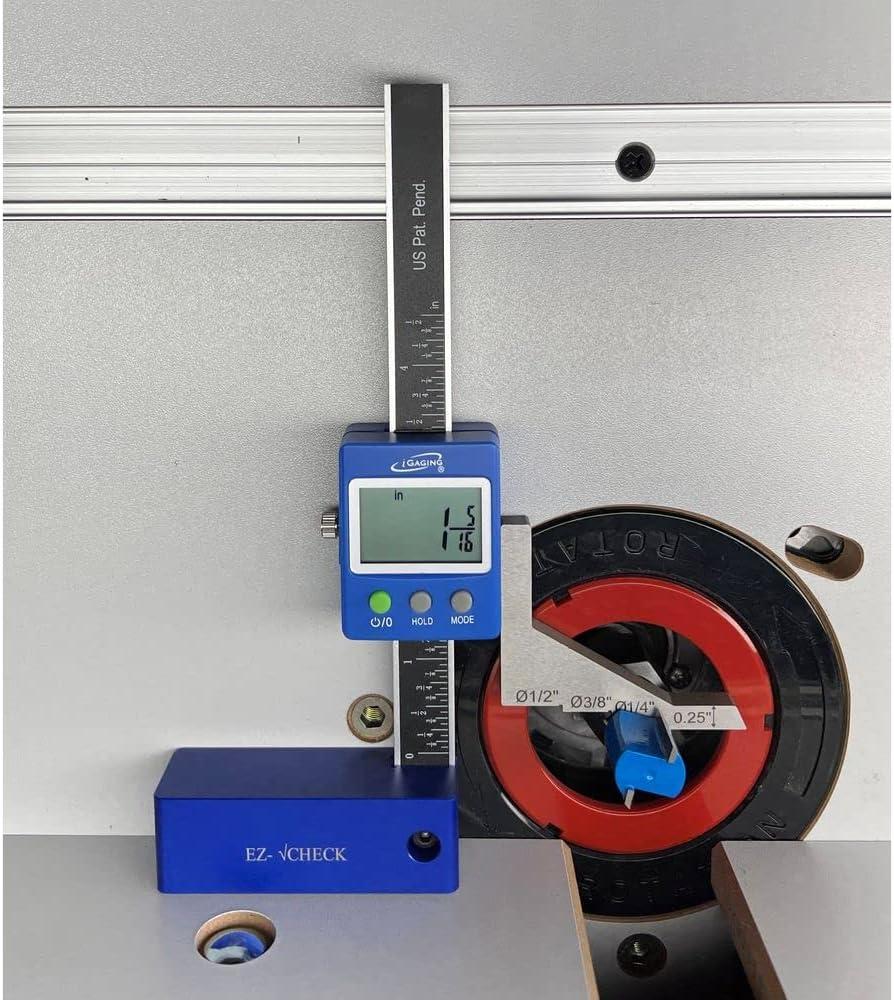 iGaging Digital 5" Height Gauge EZ-Check for Woodwork Router and Table Saw Adjustment