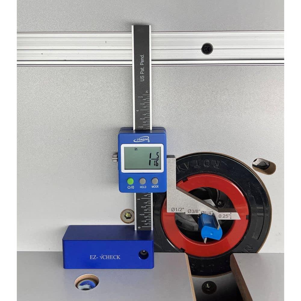 iGaging Digital 5" Height Gauge EZ-Check for Woodwork Router and Table Saw Adjustment