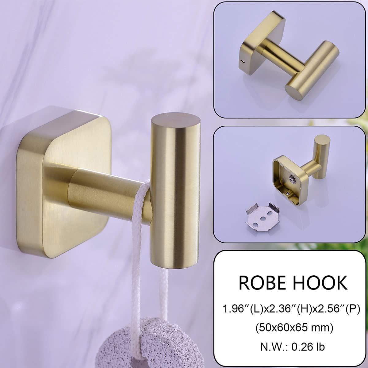 Brushed Gold Stainless Steel 4-Piece Bathroom Hardware Set