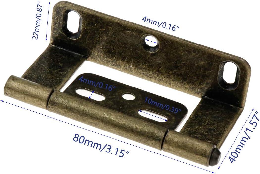 LC LICTOP Full Inset Partial Wrap Non-Mortise Door Hinges Antique Bronze Vintage Cabinet Furniture Hinge 4pcs