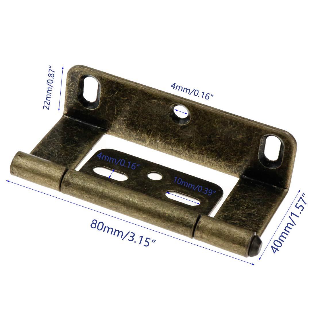 LC LICTOP Full Inset Partial Wrap Non-Mortise Door Hinges Antique Bronze Vintage Cabinet Furniture Hinge 4pcs